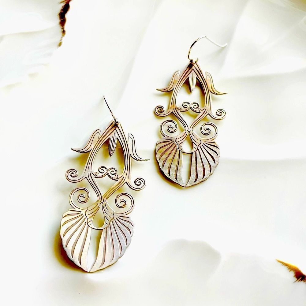 ♥️ Handmade sterling earrings. Greece. Inspiration Parthenon 447-432 BC GODDESS